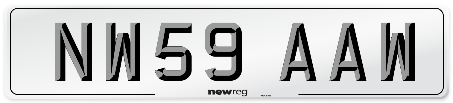 NW59 AAW Number Plate from New Reg